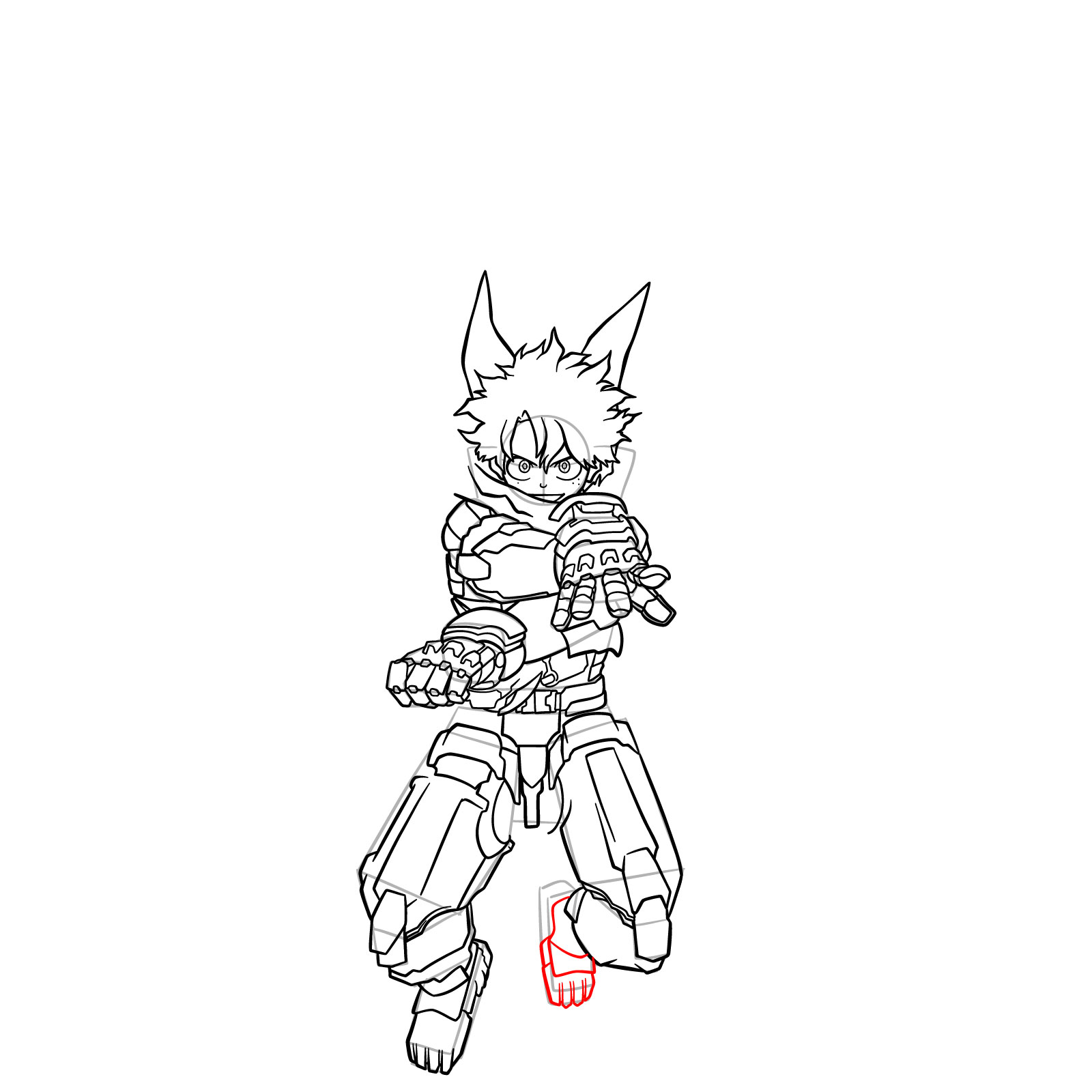 How to Draw Deku Mech Costume Zeta - step 29