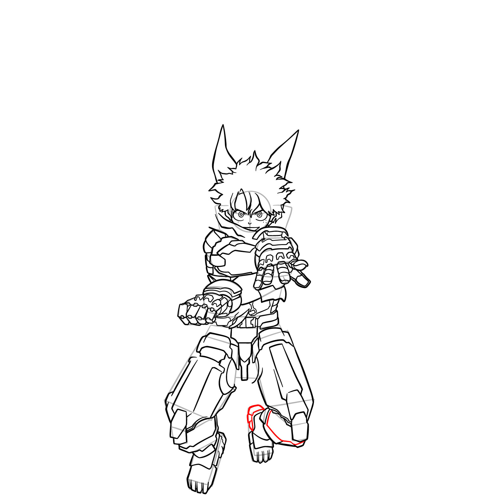 How to Draw Deku Mech Costume Zeta - step 30