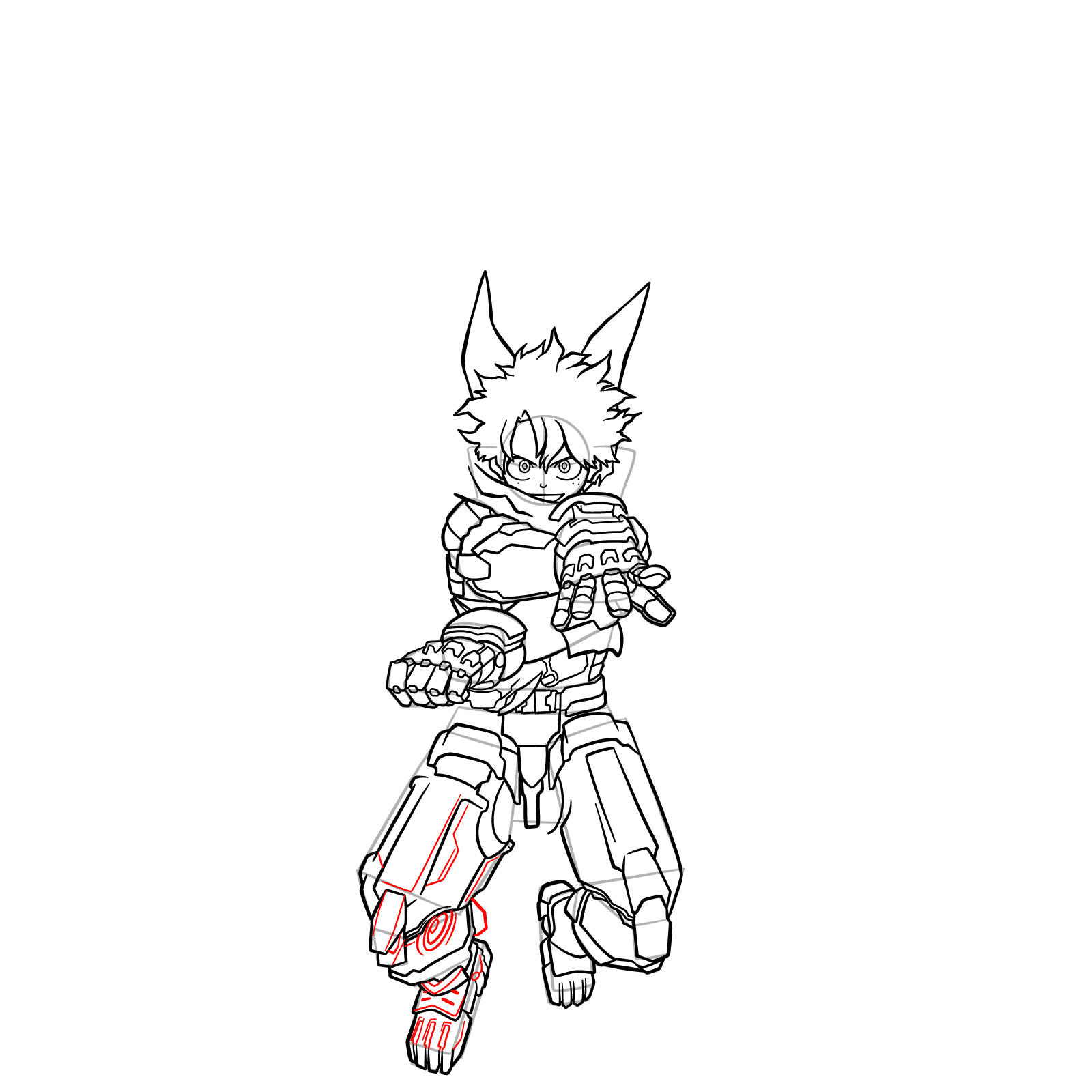 How to Draw Deku Mech Costume Zeta - step 31