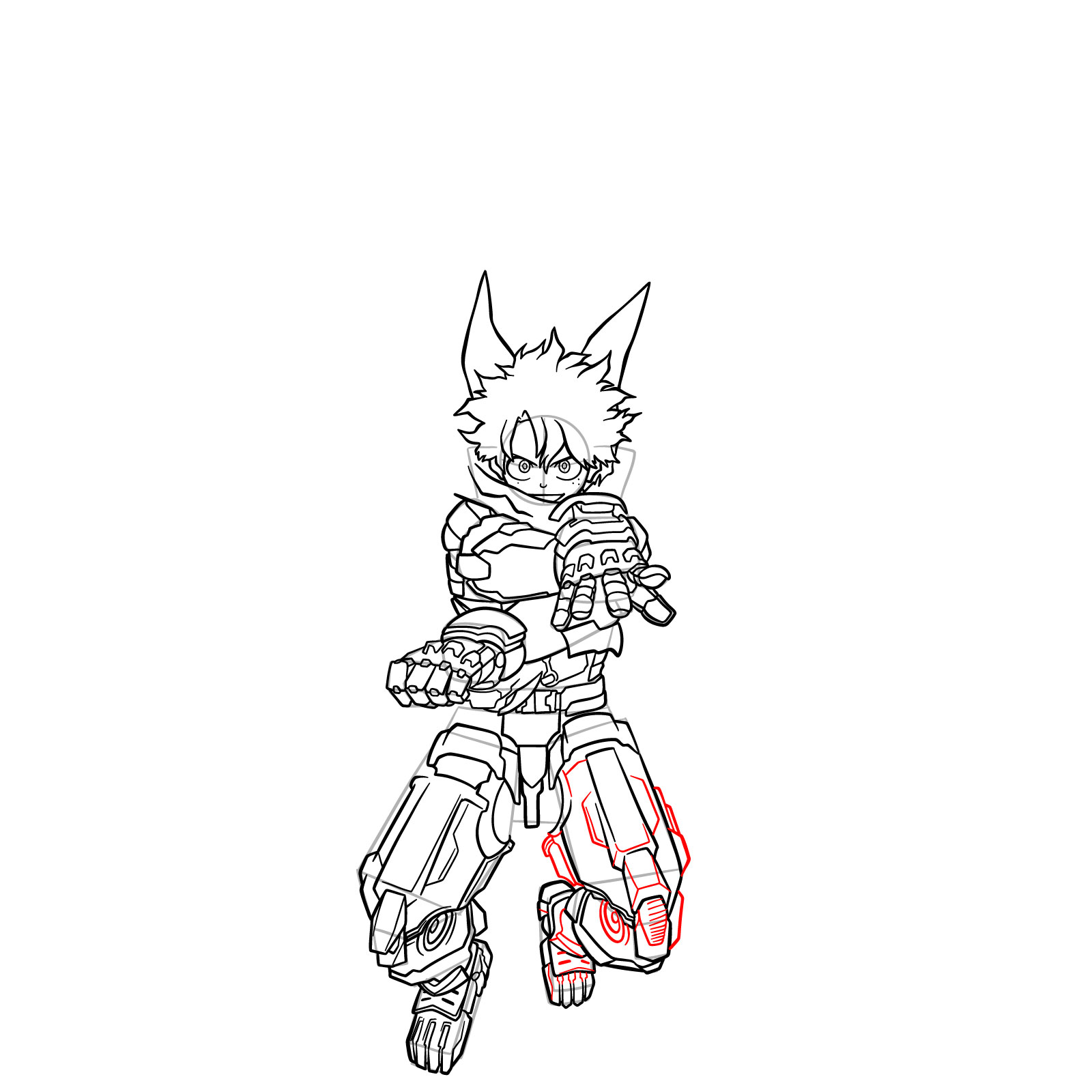 How to Draw Deku Mech Costume Zeta - step 32