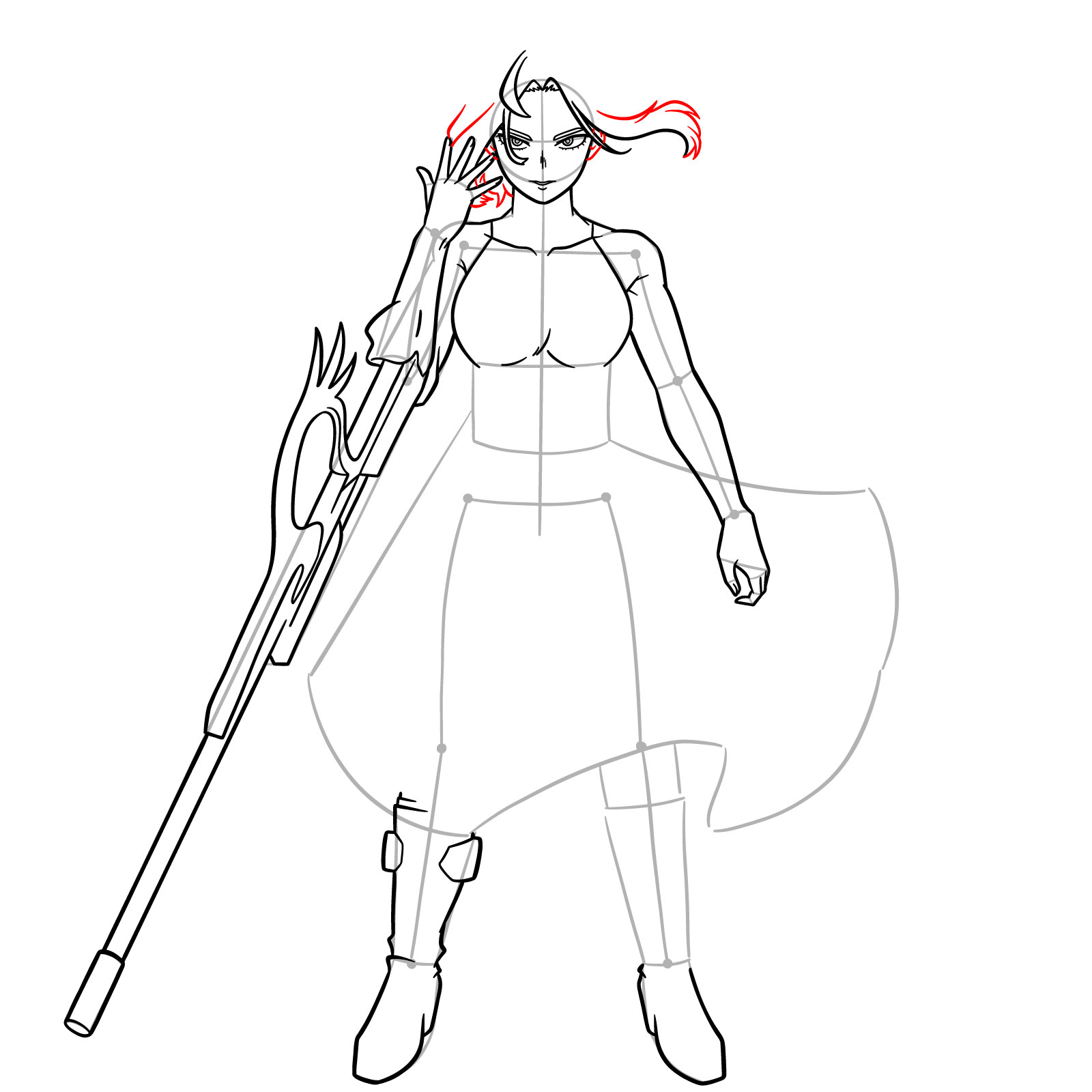 How to Draw Lady Nagant from MHA - step 17