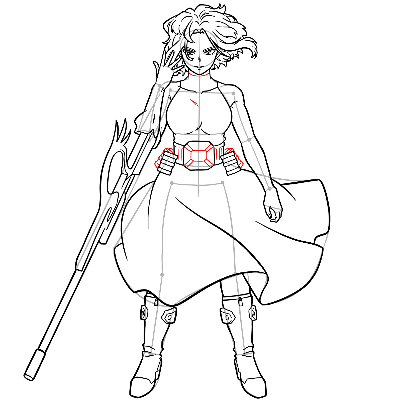 How to Draw Lady Nagant from MHA - step 24