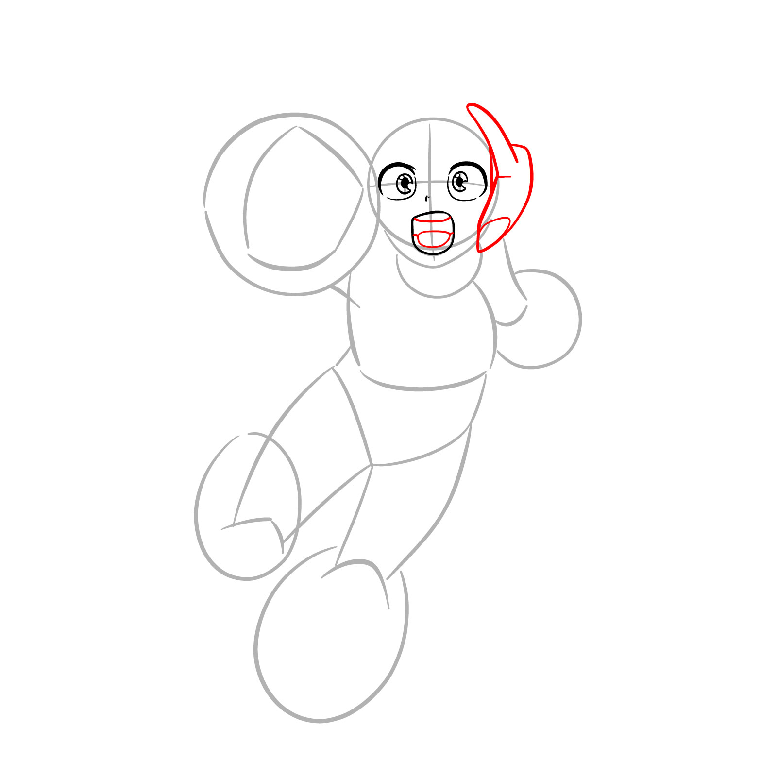 How to Draw Ochaco in Action Pose - step 05