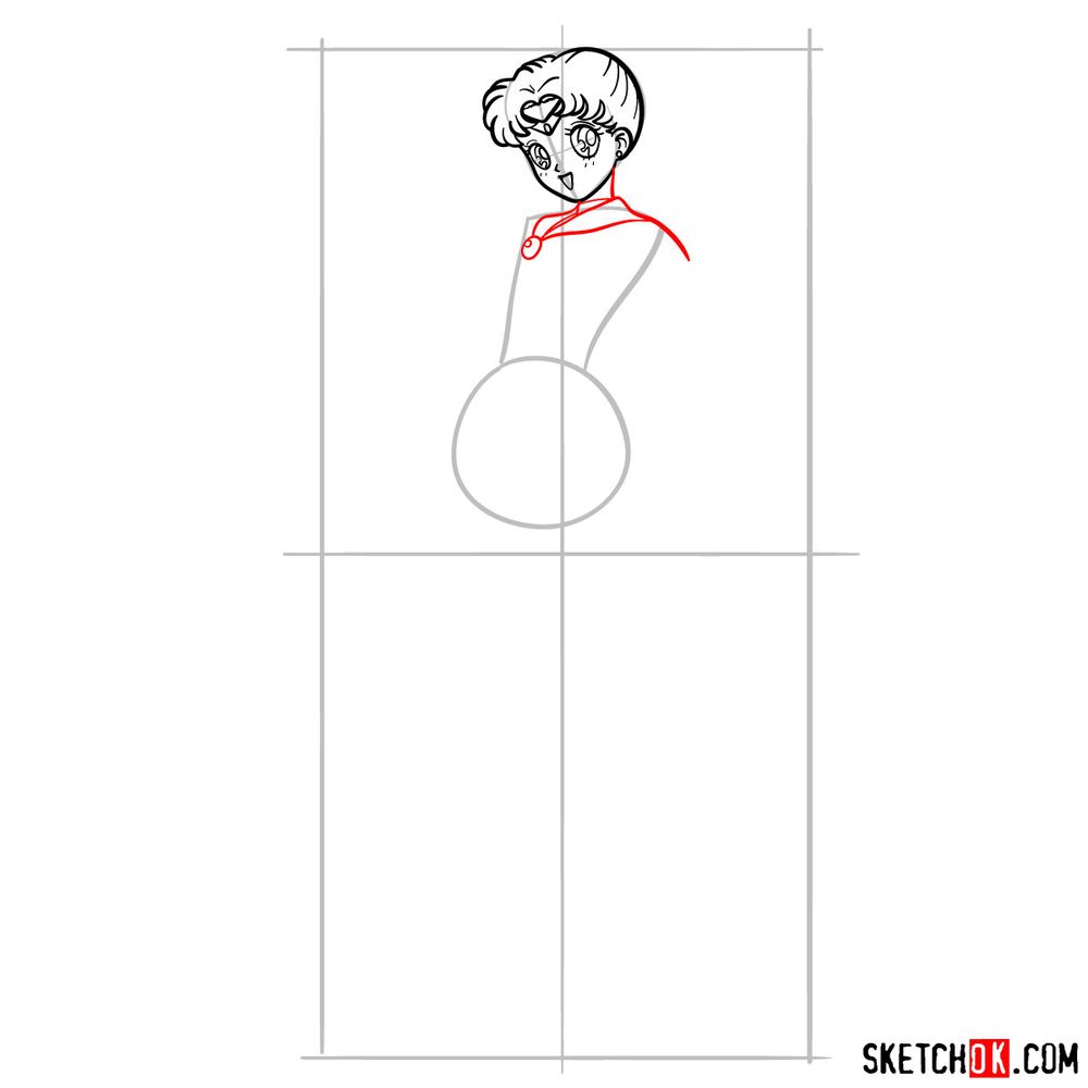 How to draw Sailor Moon - step 08