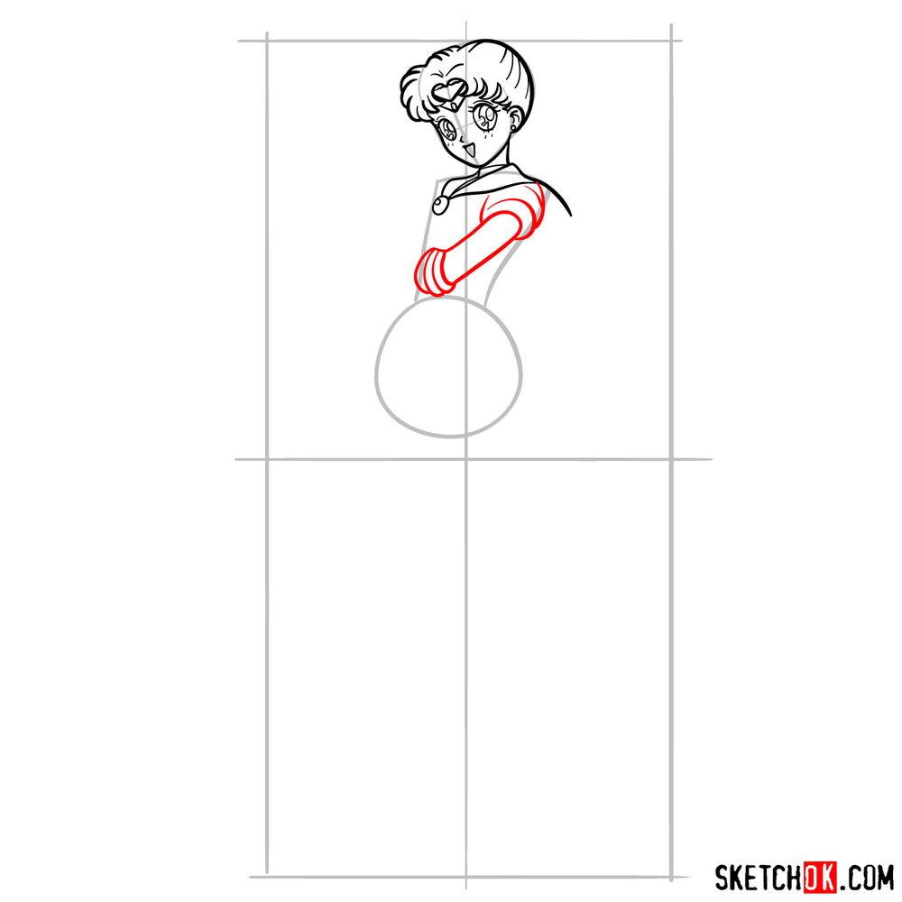 How to draw Sailor Moon - step 09