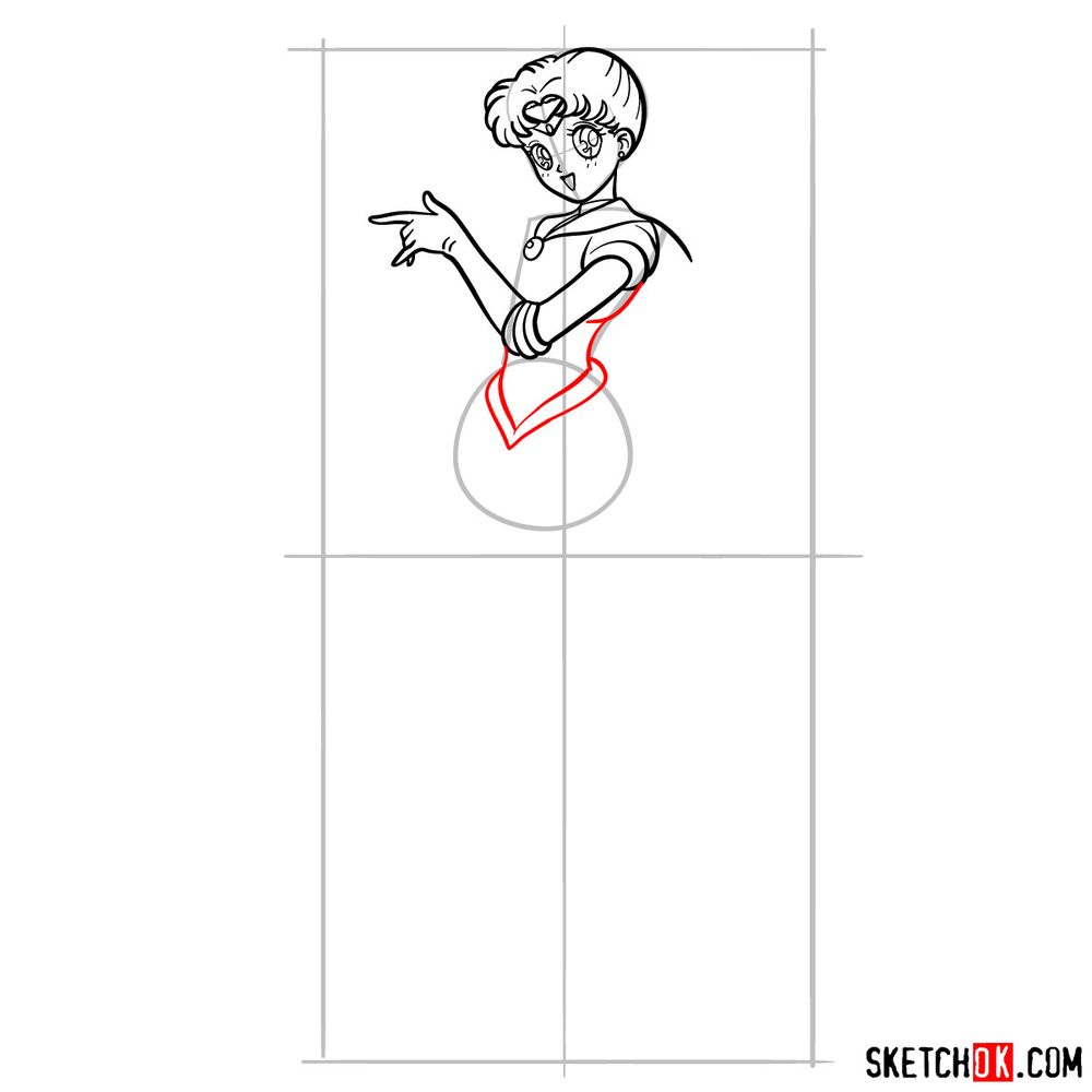 How to draw Sailor Moon - step 11
