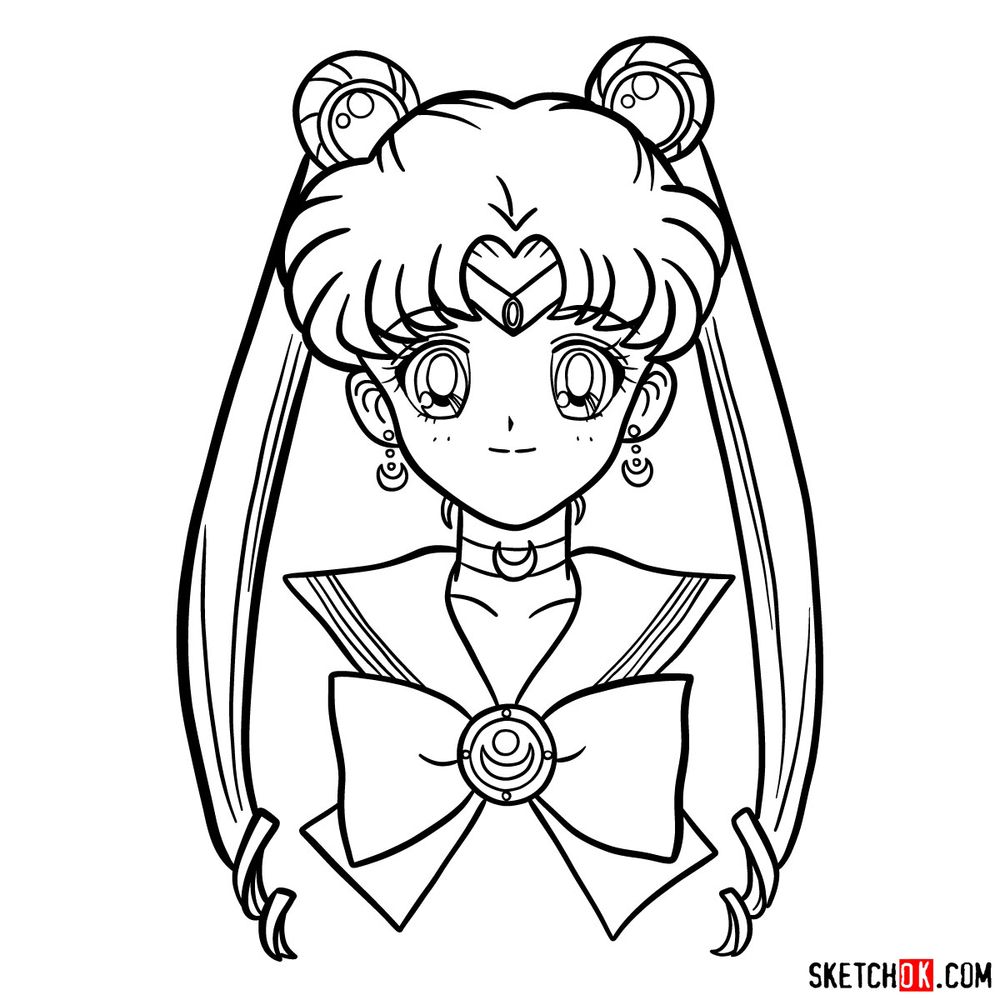 How to draw Sailor Moon’s face