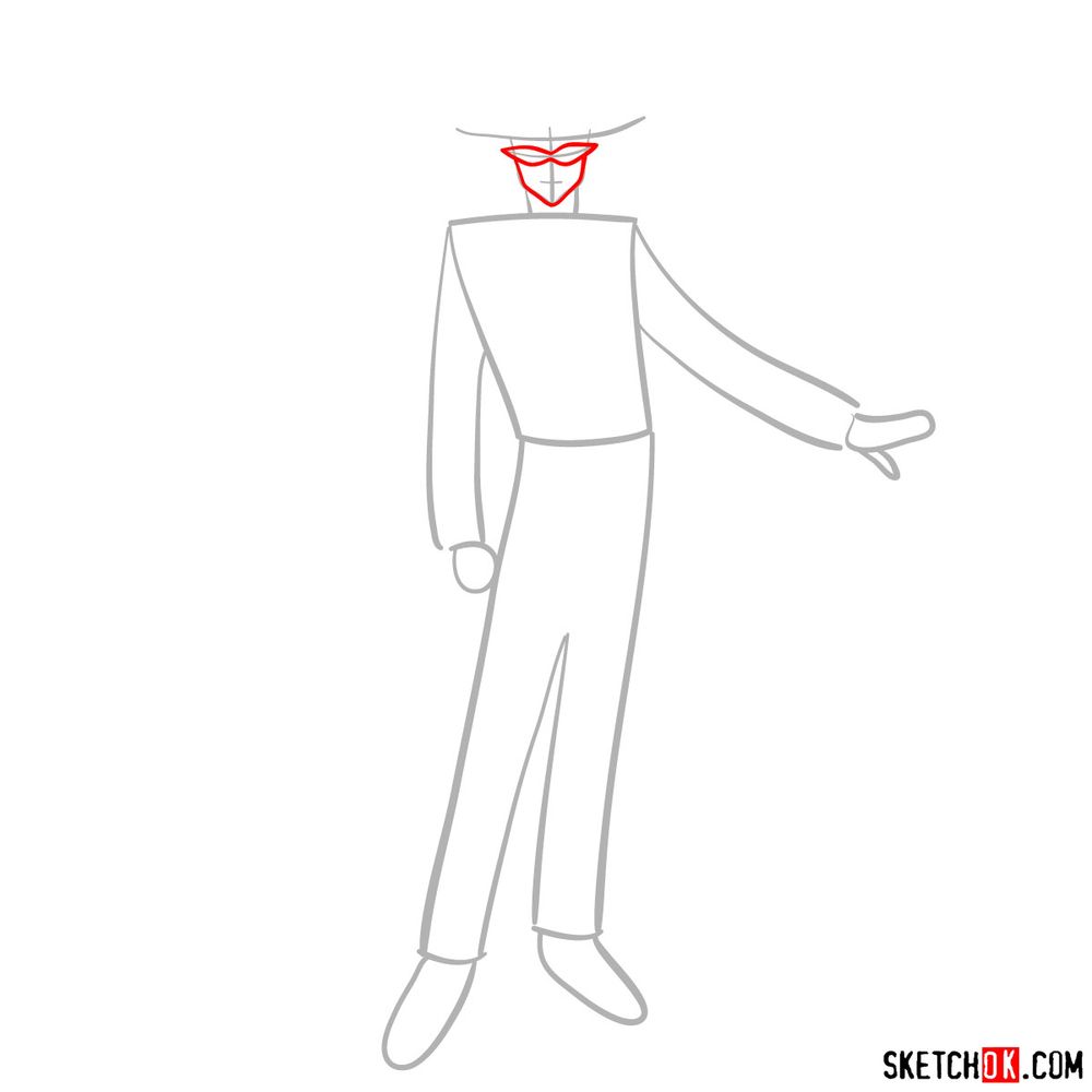 How to draw Tuxedo Mask - step 03