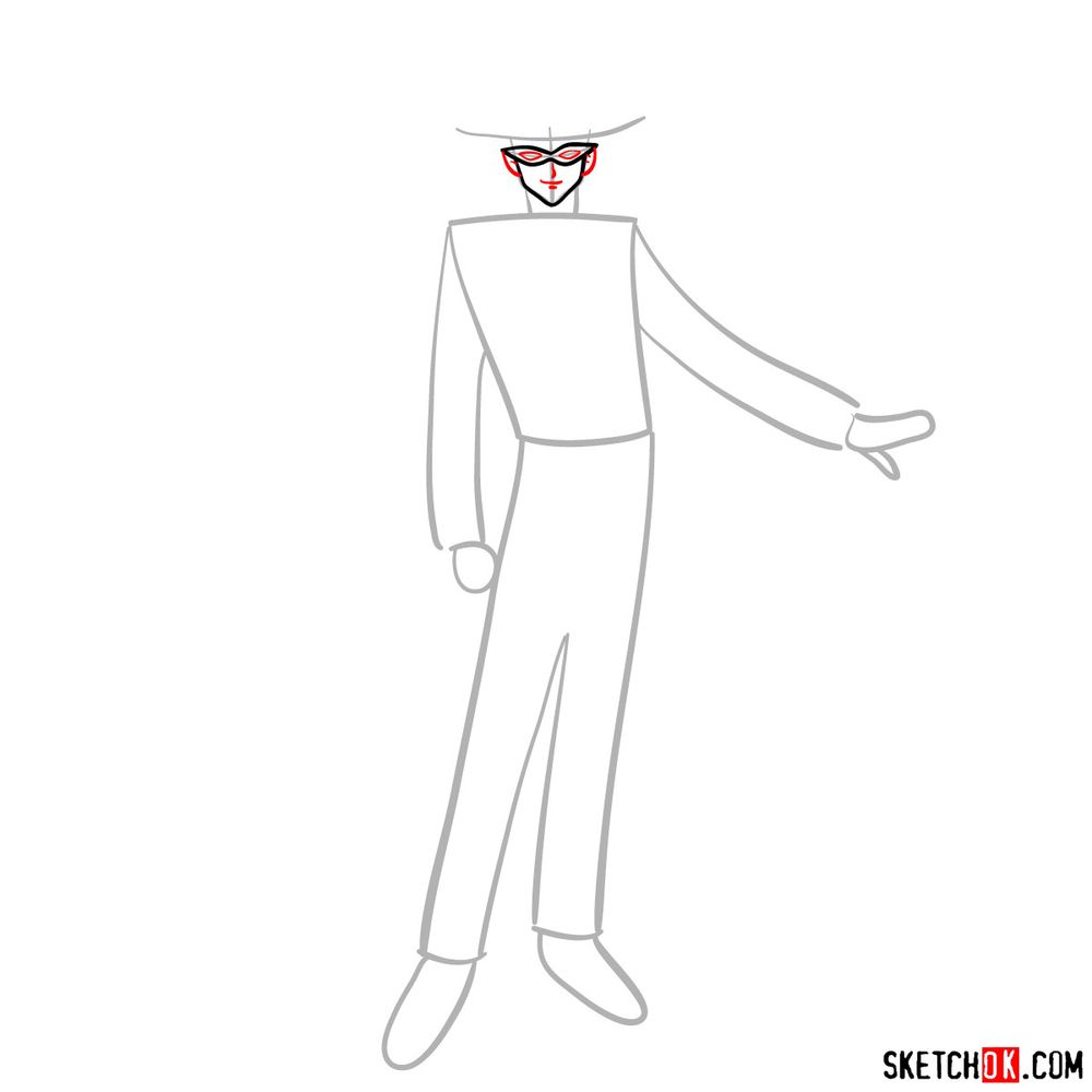 How to draw Tuxedo Mask - step 04