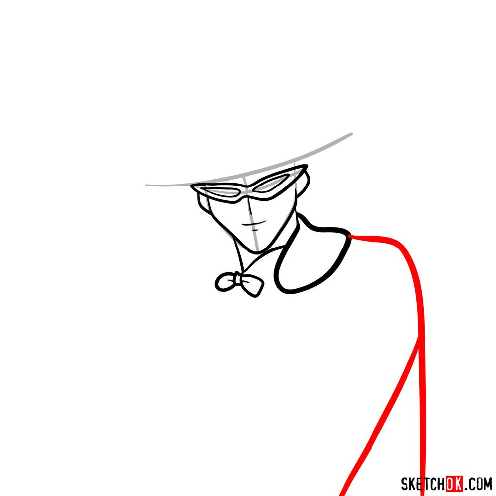 How to draw Tuxedo Mask's face - step 05