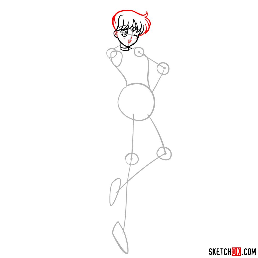 How to draw Sailor Venus - step 06