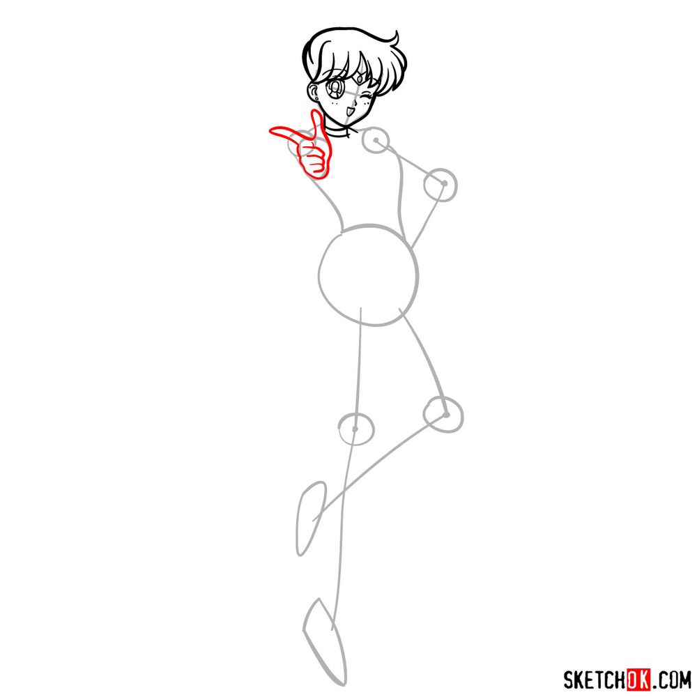 How to draw Sailor Venus - step 07