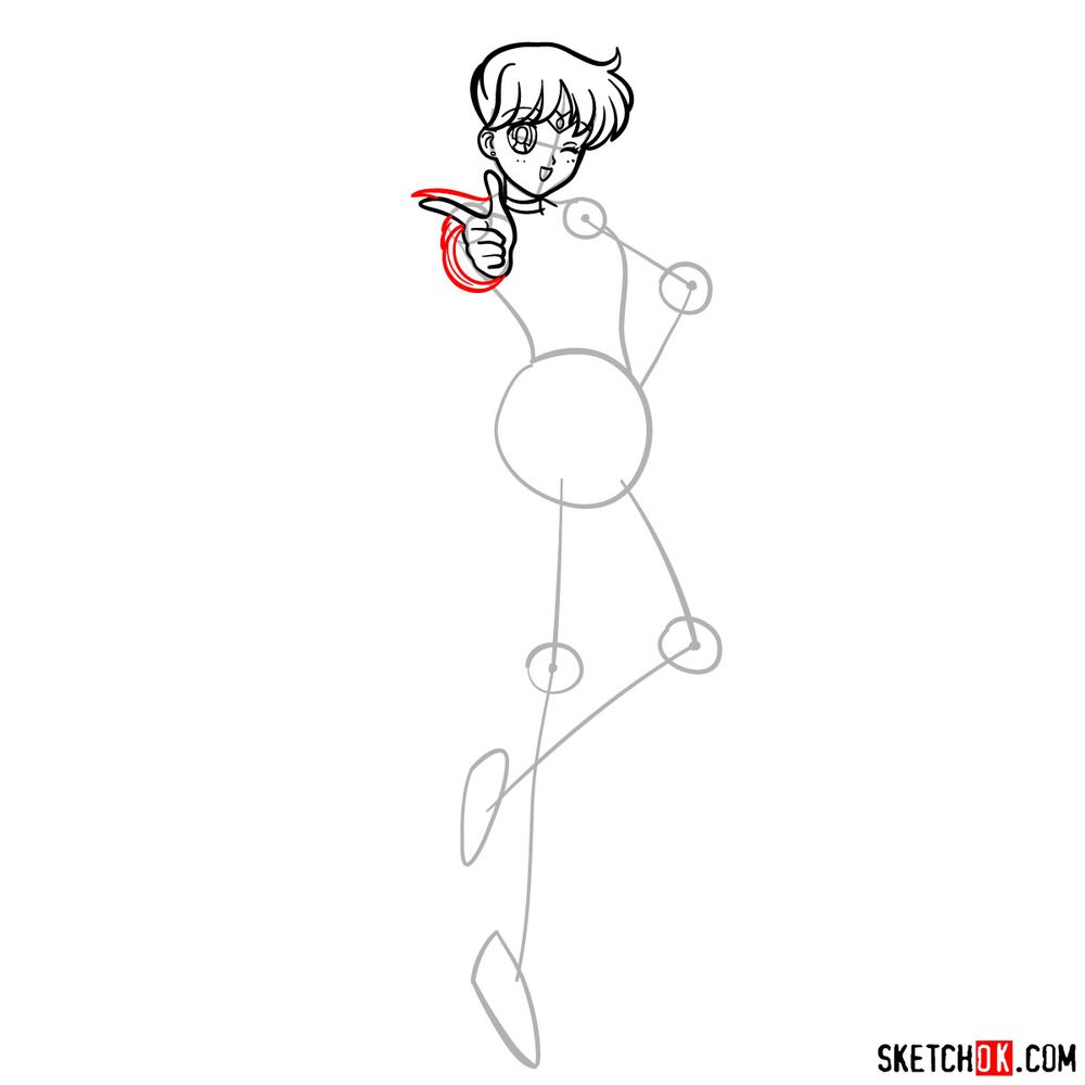 How to draw Sailor Venus - step 08