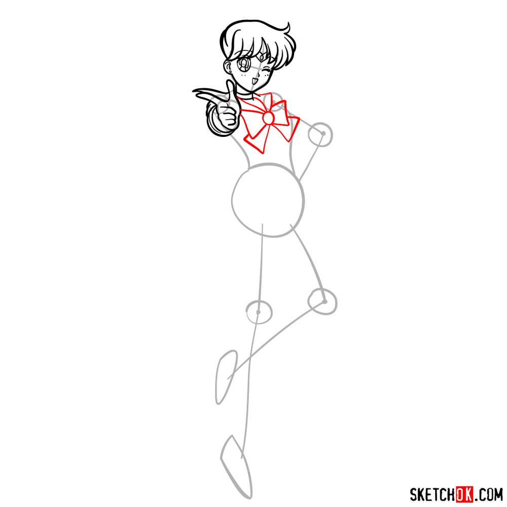 How to draw Sailor Venus - step 09