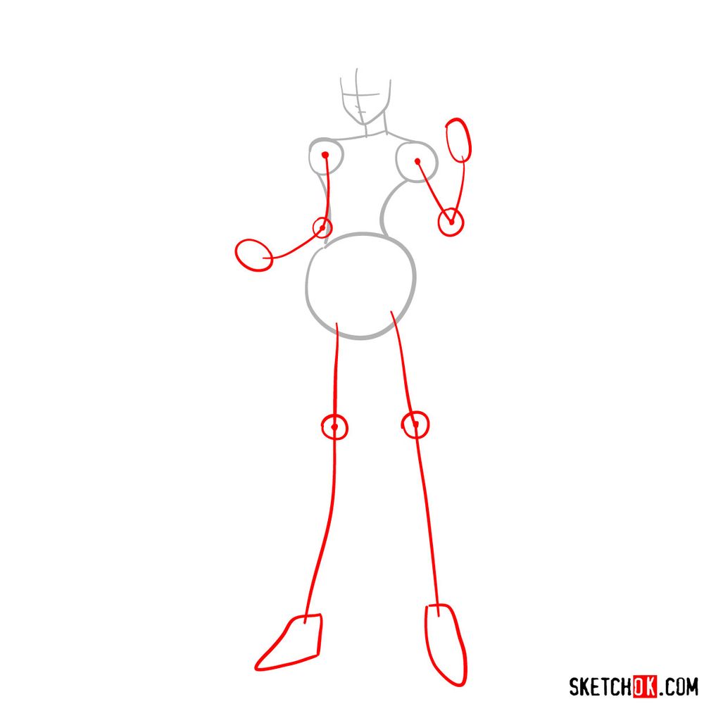 How to draw Sailor Jupiter - step 02