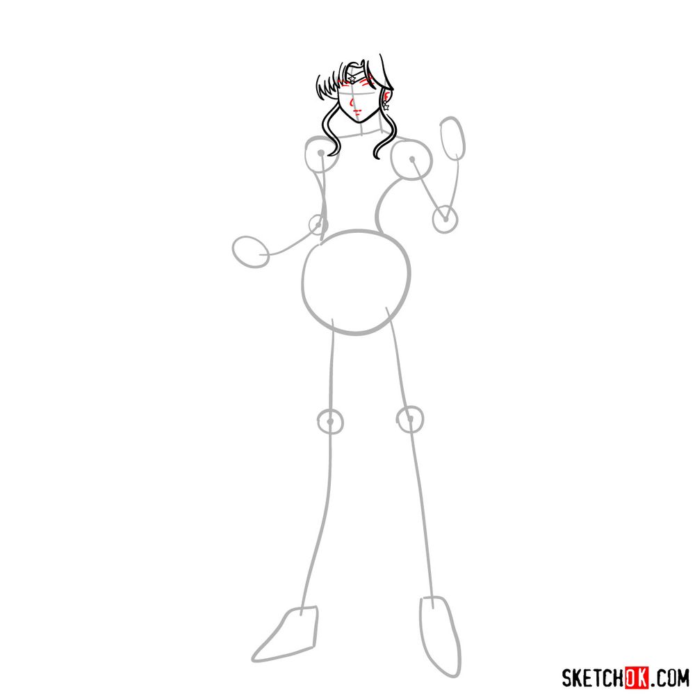How to draw Sailor Jupiter - step 06