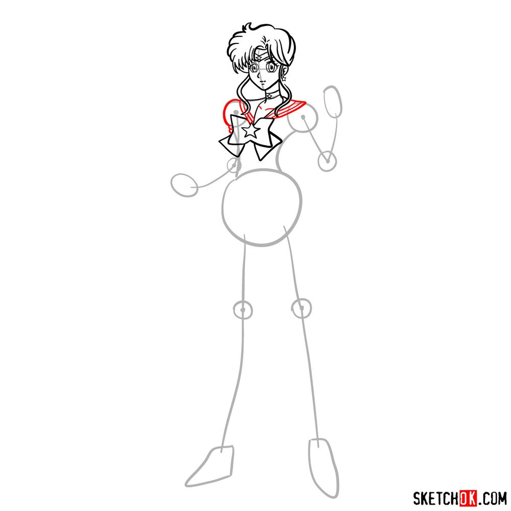 How to draw Sailor Jupiter - step 10