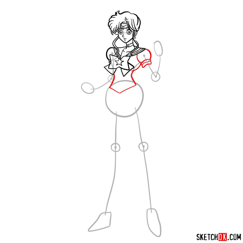 How to draw Sailor Jupiter - step 11