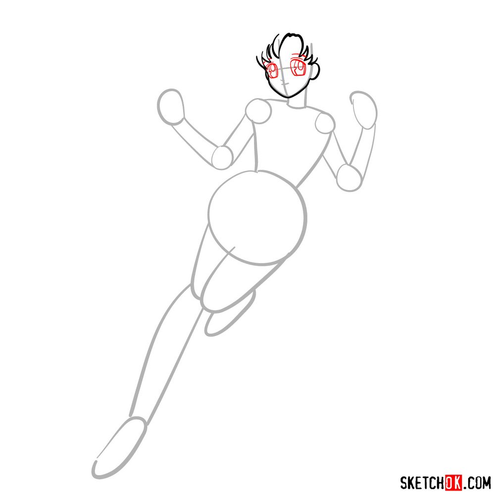 How to draw Sailor Mercury - step 05
