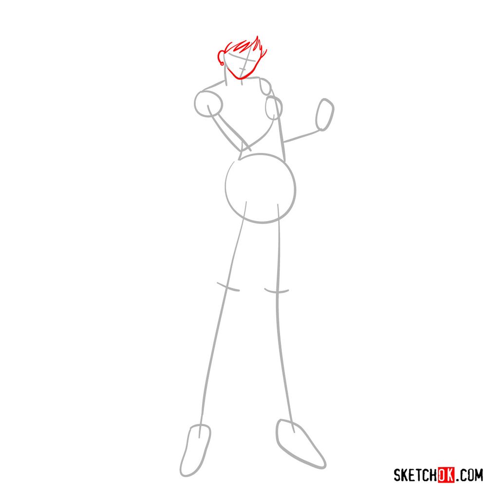 How to draw Sailor Uranus - step 03
