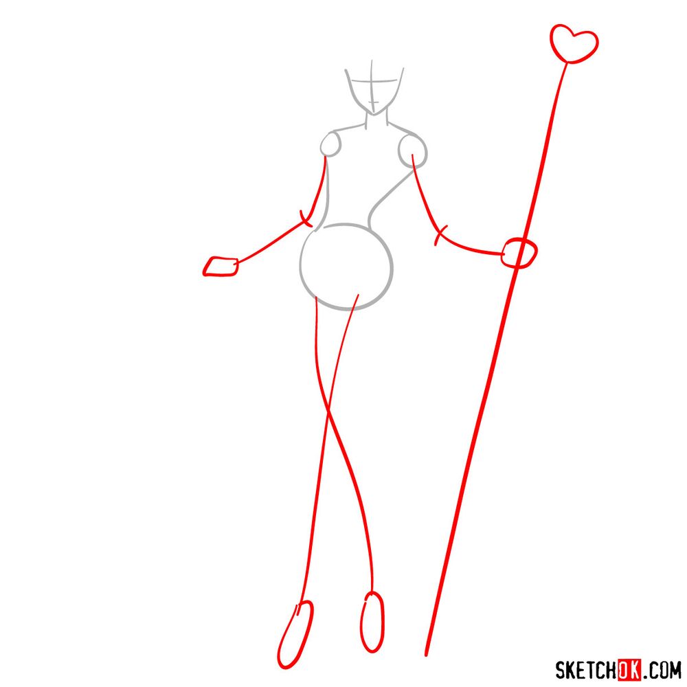 How to draw Sailor Pluto - step 02