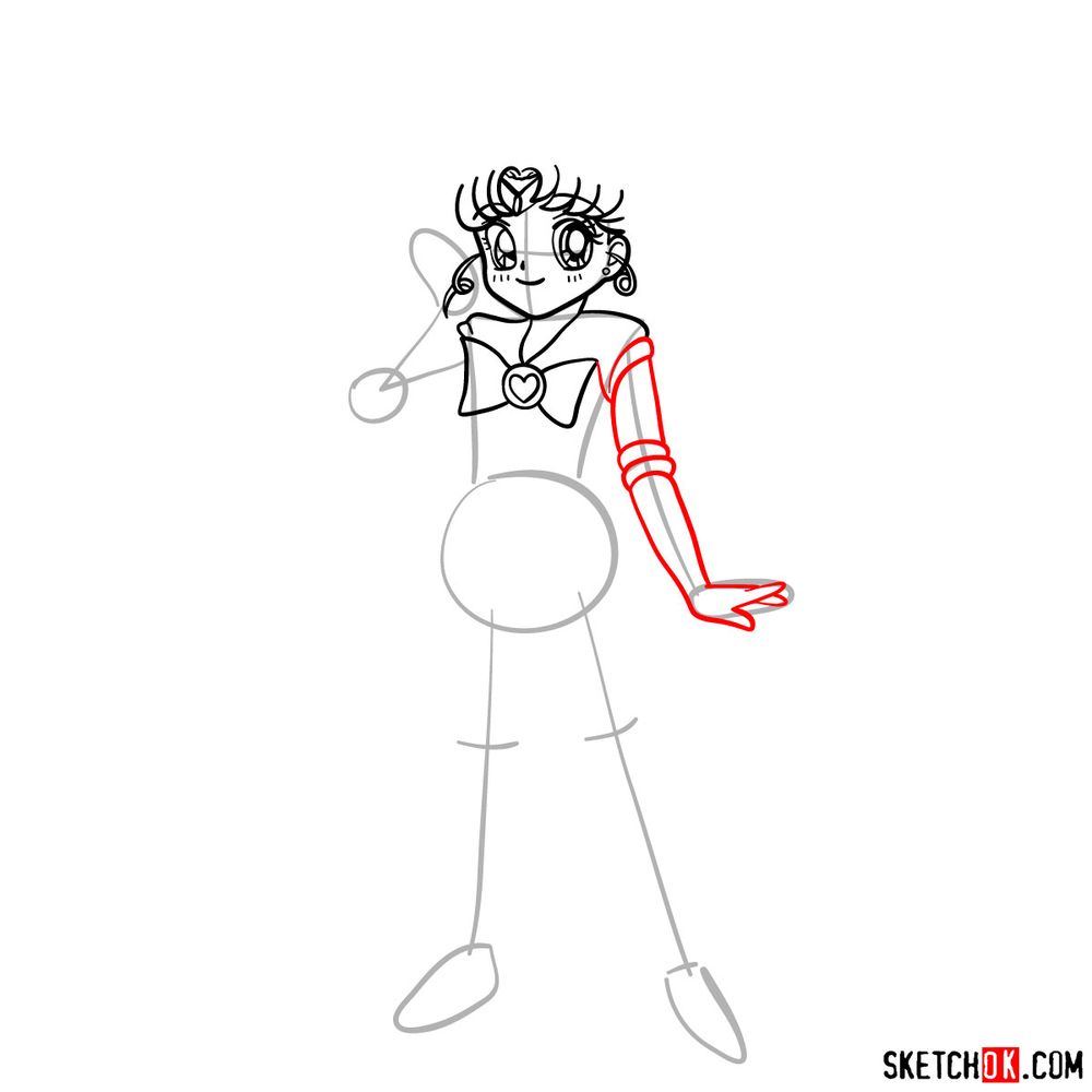 How to draw Sailor Chibi Moon - step 08