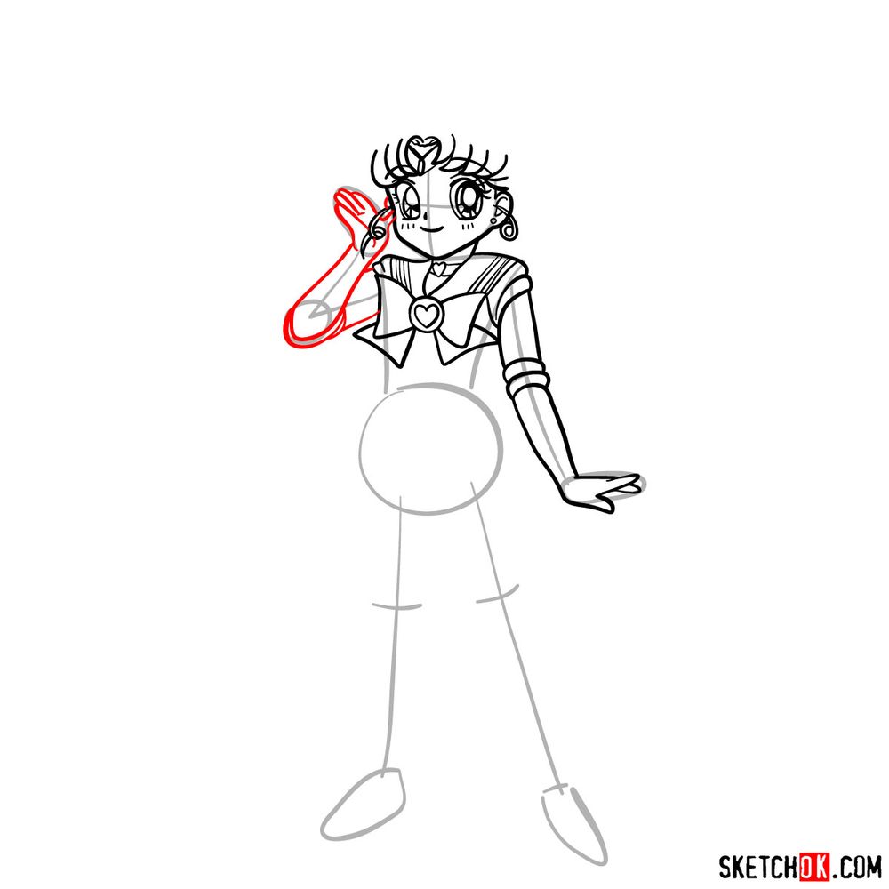 How to draw Sailor Chibi Moon - step 10