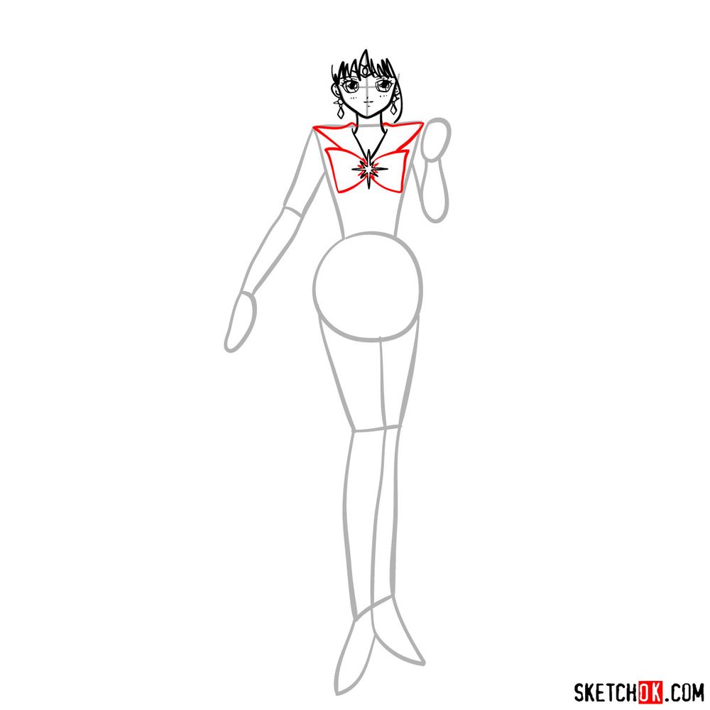How to draw Sailor Saturn - step 08