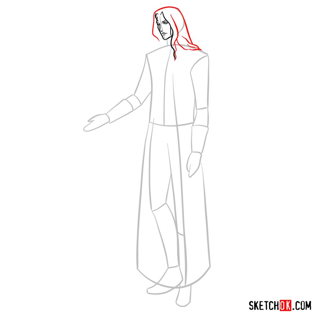 How to draw Alucard - step 07