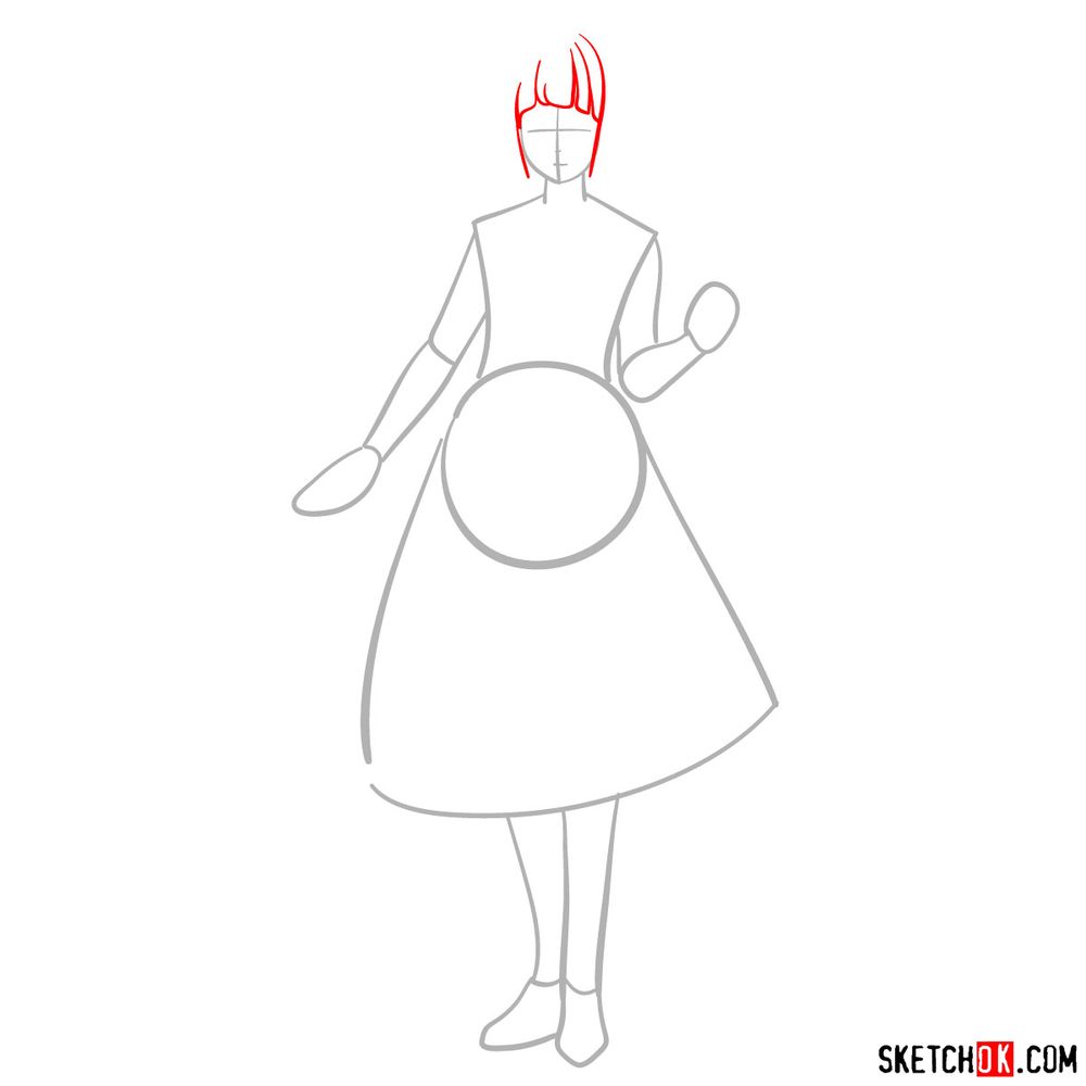 How to draw Erica Brown - step 03