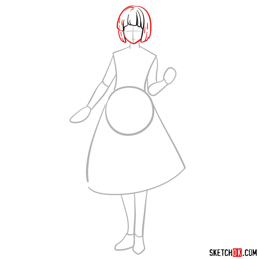 How to draw Erica Brown - step 04