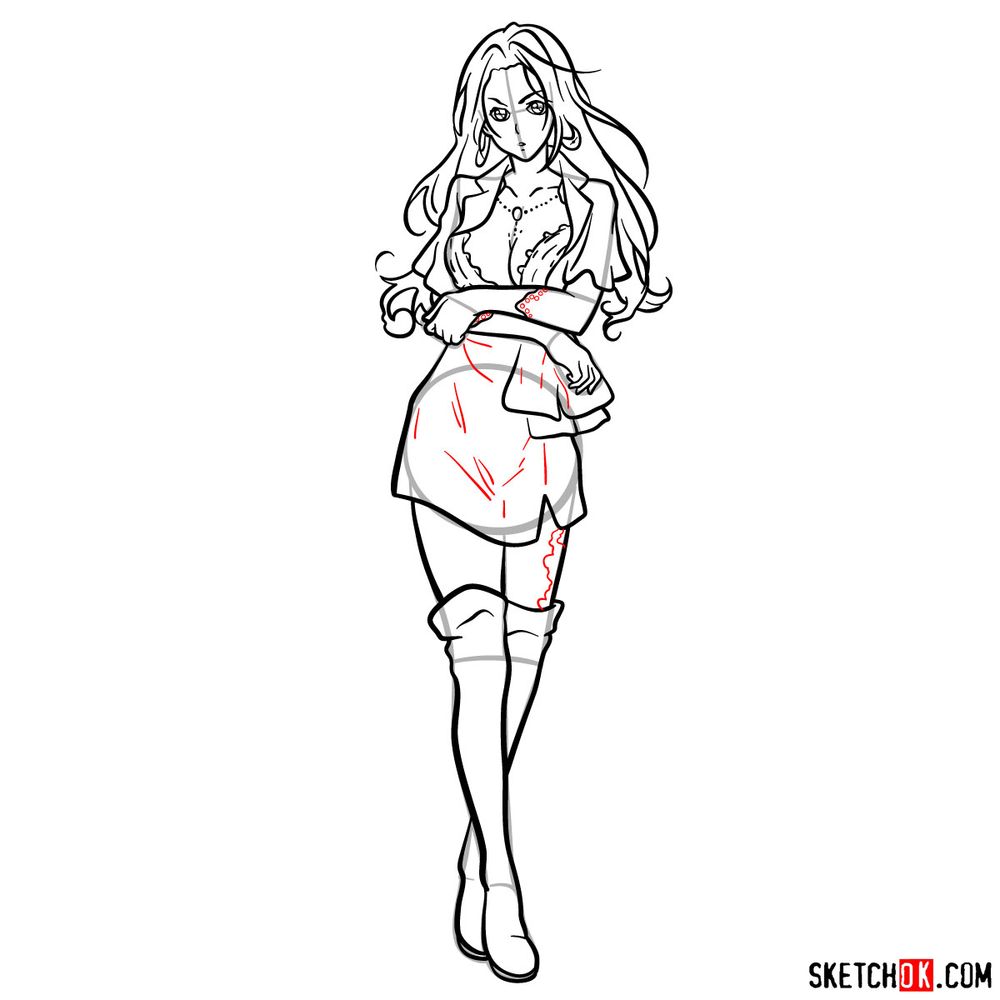 How to draw Cattleya Baudelaire - step 18