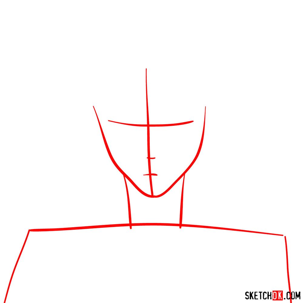 How to draw Benedict Blue's face - step 01