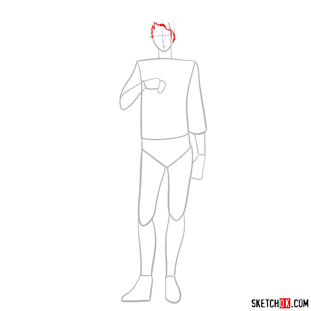 How to draw Benedict Blue - step 03