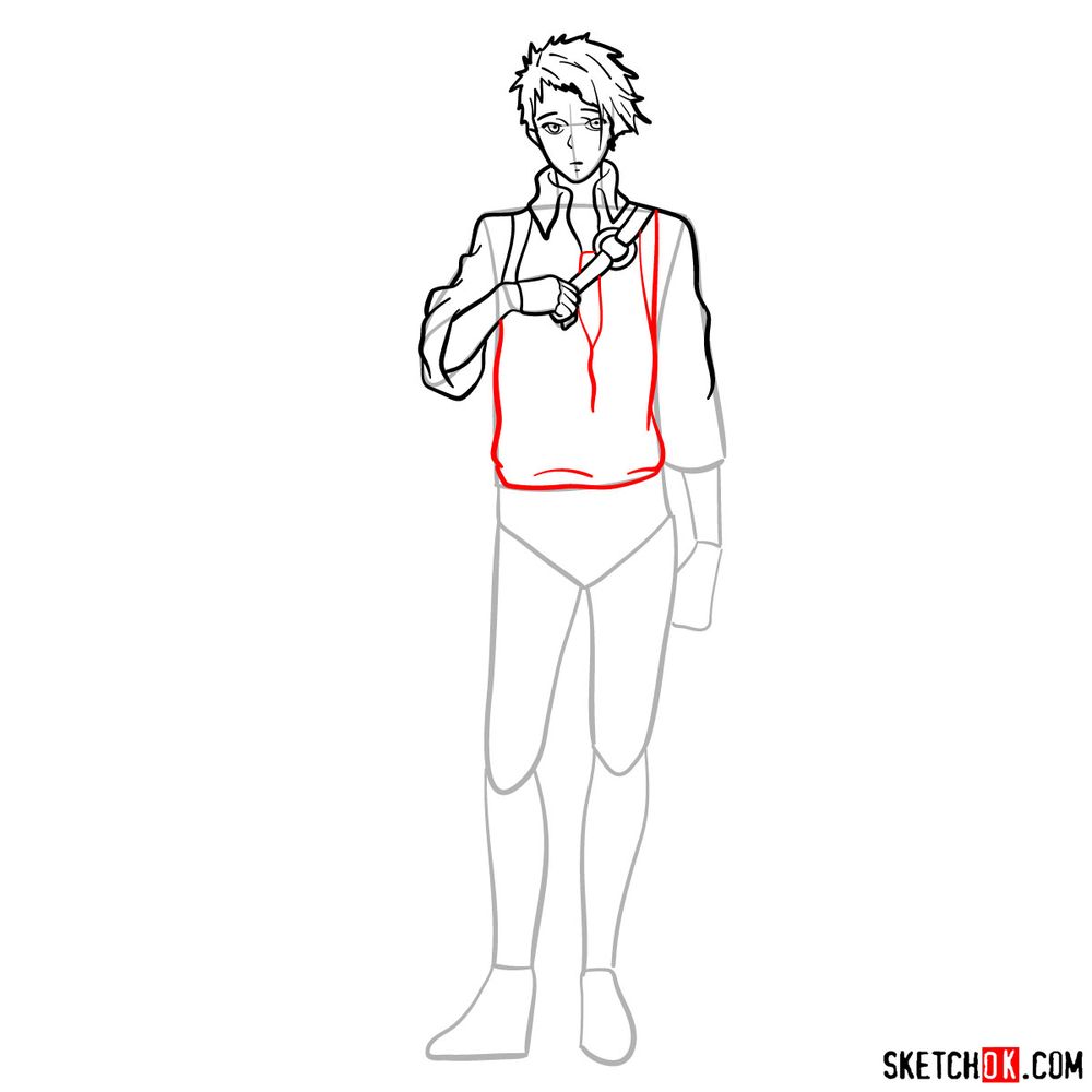 How to draw Benedict Blue - step 11