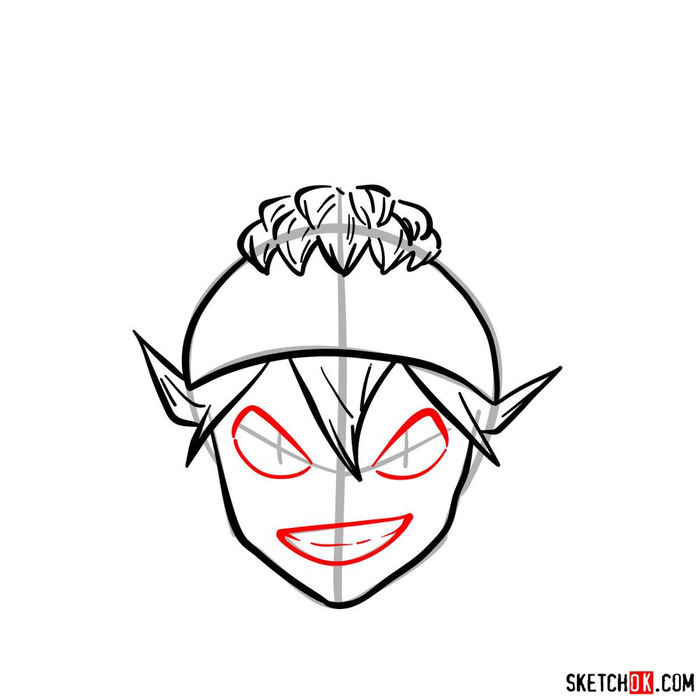 How to draw Asta from Black Clover anime - step 07