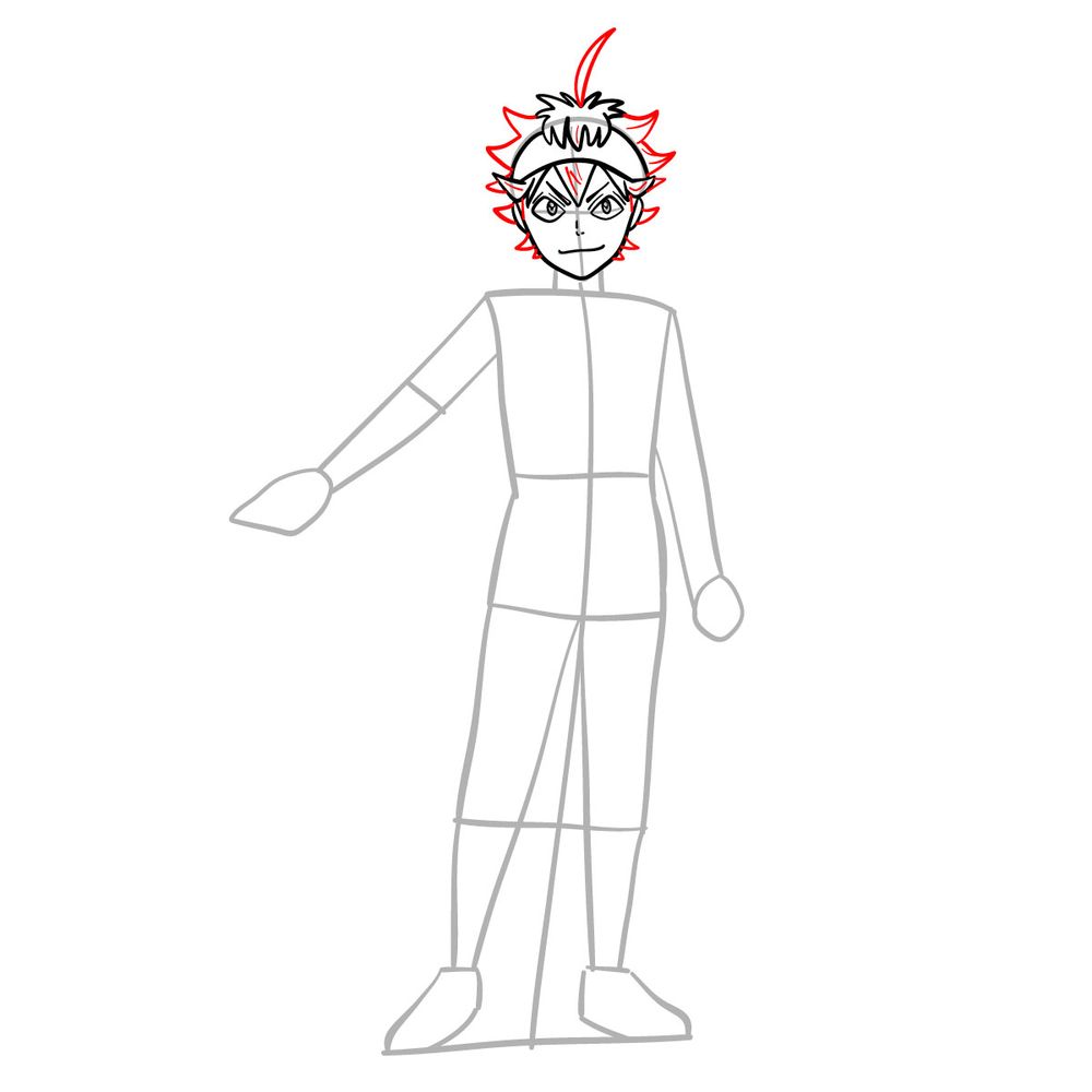 How to draw Asta in full growth - step 10