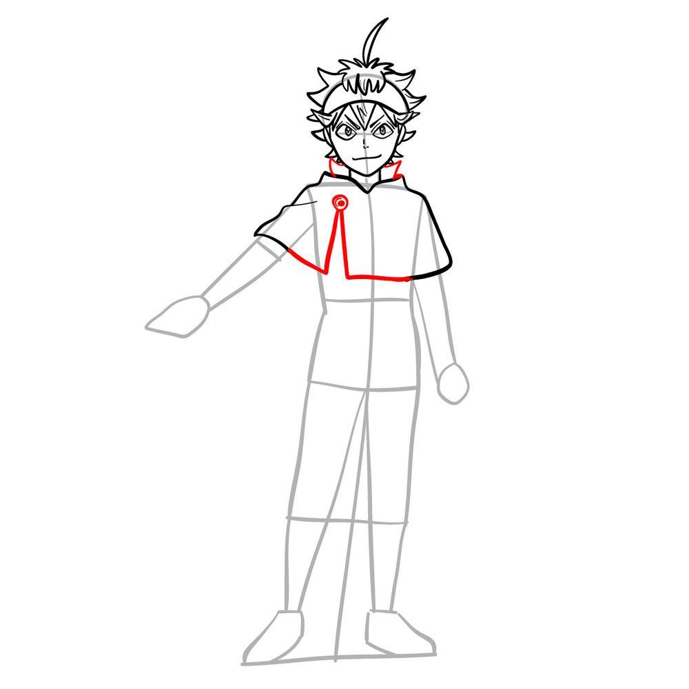 How to draw Asta in full growth - step 12