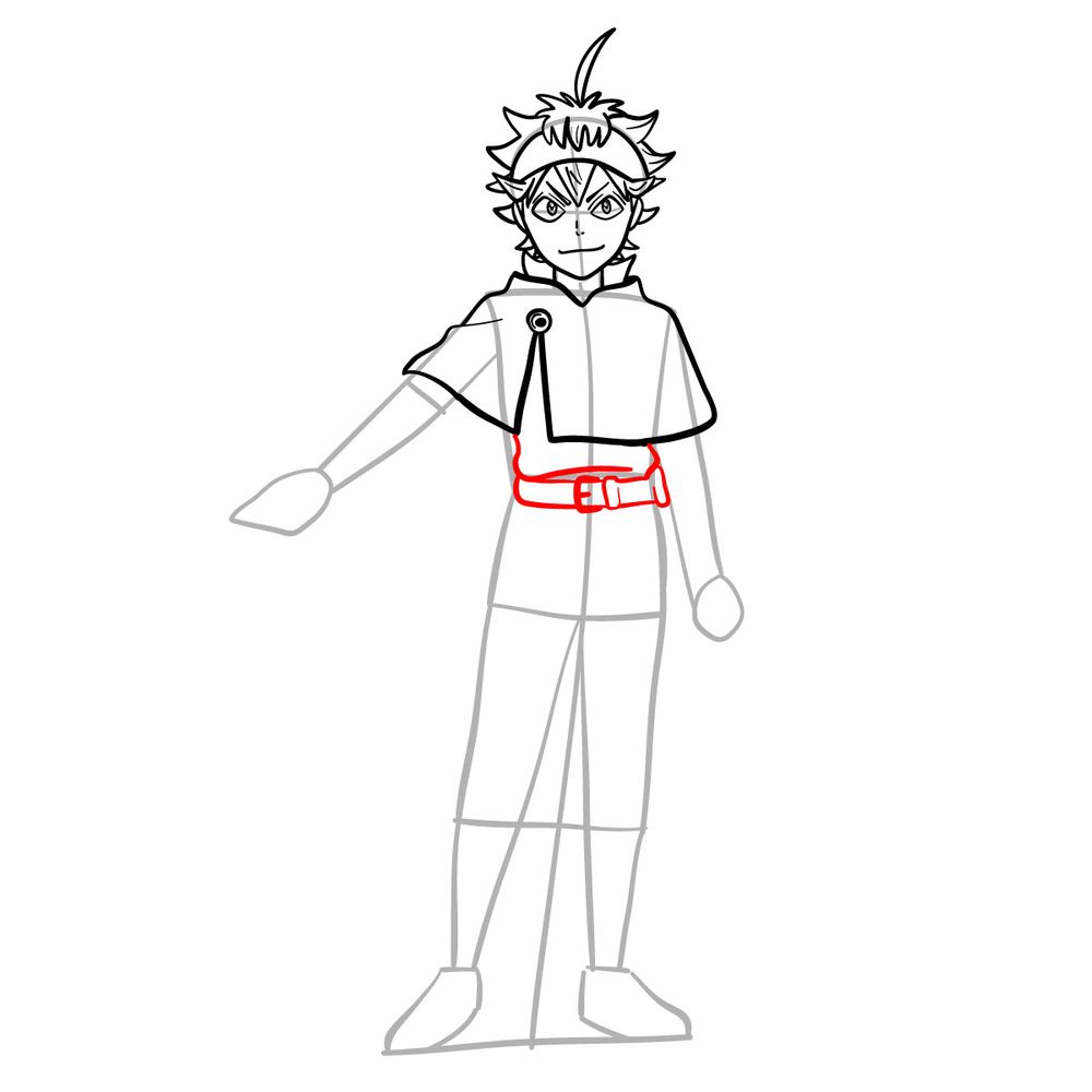 How to draw Asta in full growth - step 13