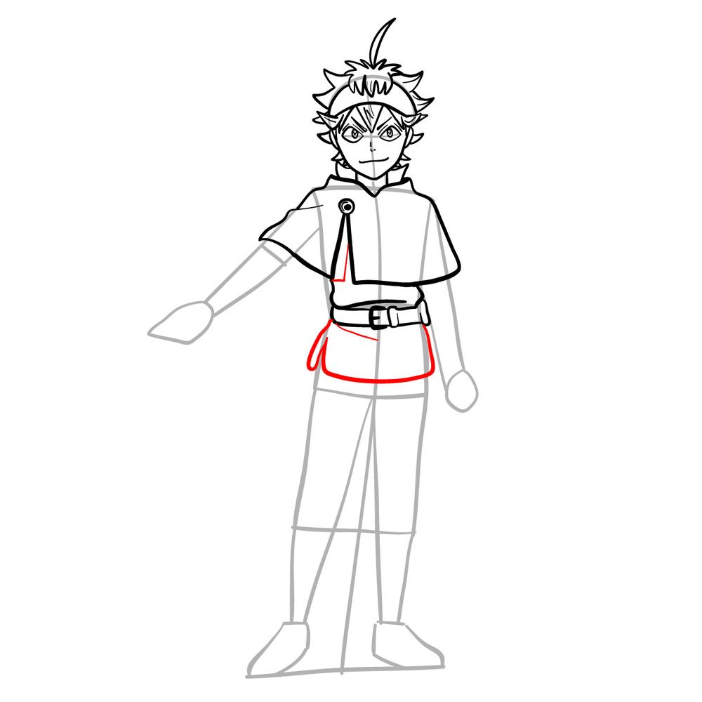 How to draw Asta in full growth - step 14