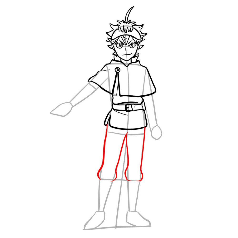 How to draw Asta in full growth - step 15