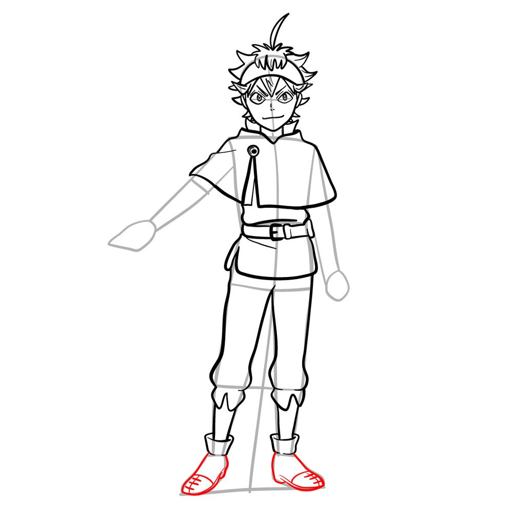 How to draw Asta in full growth - step 17