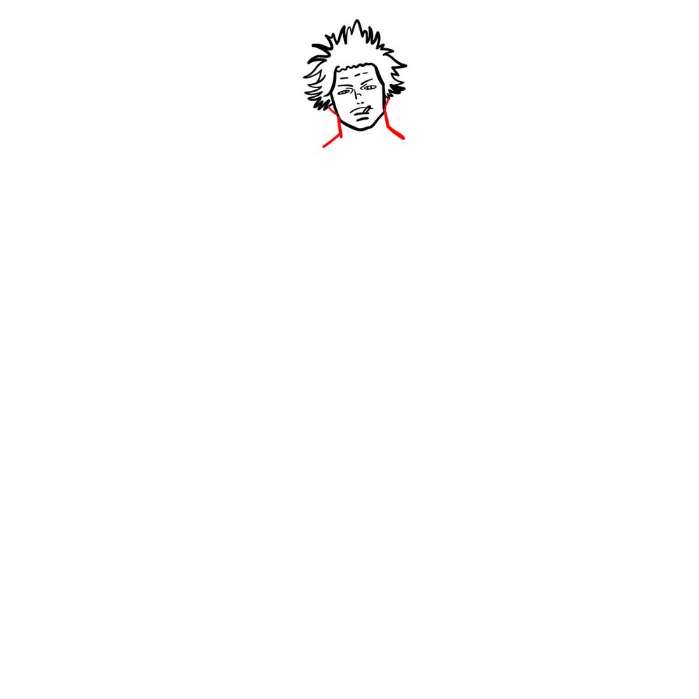 How to draw Yami from Black Clover - step 08