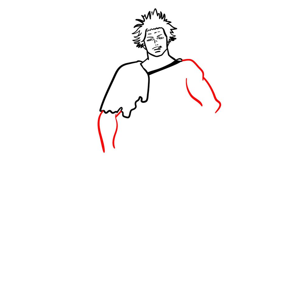How to draw Yami from Black Clover - step 10