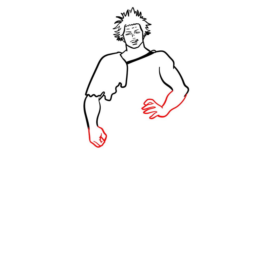 How to draw Yami from Black Clover - step 11