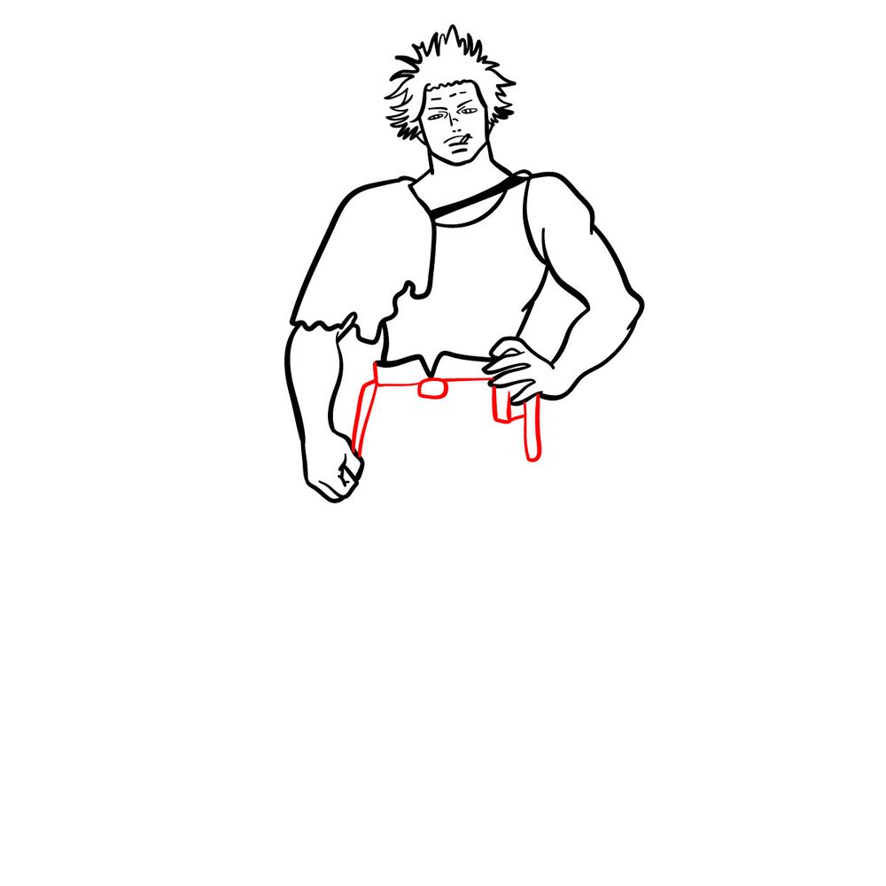 How to draw Yami from Black Clover - step 13