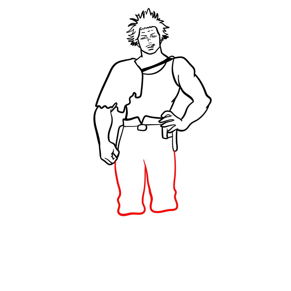 How to draw Yami from Black Clover - step 14