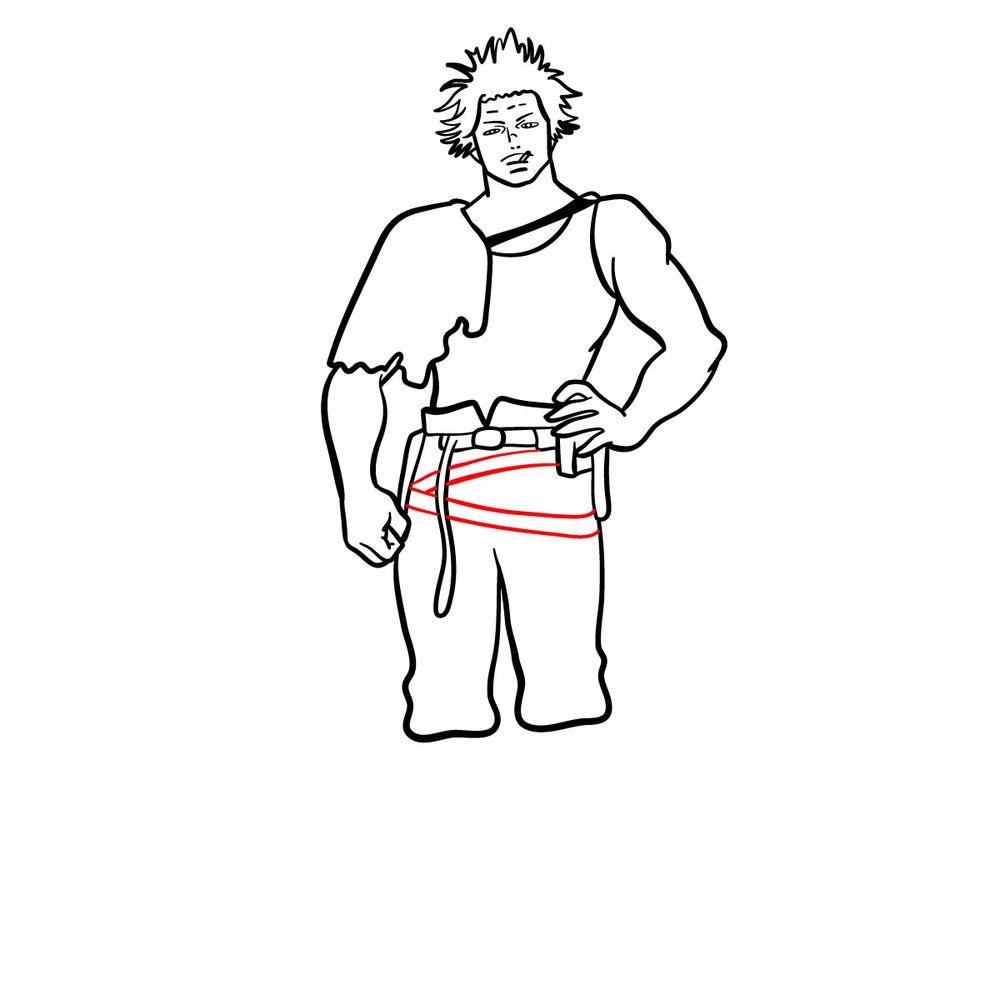 How to draw Yami from Black Clover - step 16