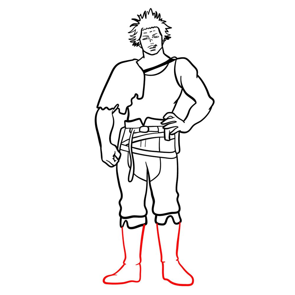 How to draw Yami from Black Clover - step 18