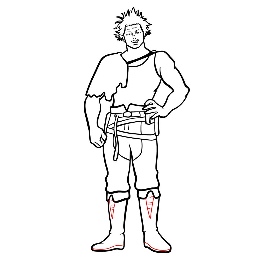 How to draw Yami from Black Clover - step 19